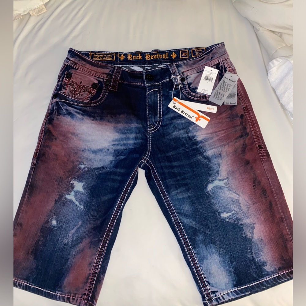Men’s size 36 rock revival jean shorts NEW WITH TAGS